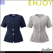 事務服 制服 接客 ENJOY エンジョイ オフィス カーシーカシマ  オーバーブラウス ESA1021 サブリエツイード 2026年春夏新作