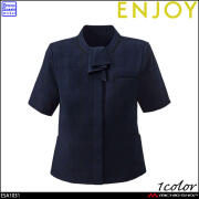 事務服 制服 接客 ENJOY エンジョイ オフィス カーシーカシマ  オーバーブラウス ESA1031 バンピーライトブラウス 2026年春夏新作