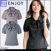 事務服 制服 ENJOY エンジョイ ポロシャツ ESP558 花モノグラムニット カーシーカシマ