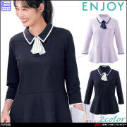 事務服 制服 ENJOY エンジョイ オフィス カーシーカシマ ポロシャツ ESP980(七分袖) バイカラーポロ 