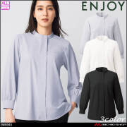 事務服 制服 ENJOY エンジョイ オフィス カーシーカシマ　スタンドカラーブラウス(八分袖) EWB945