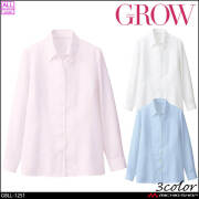 オフィス 事務服 制服 受付 SERVO サーヴォ GROW (グロウ) 長袖ブラウス  開襟タイプ GBLL-1251