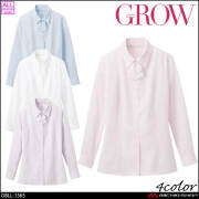 ブラウス GBSL-1919-A1 半袖 レディース 事務服 仕事 通勤 オフィス 綿100% サーヴォ GROW オフィス 事務服 制服 受付 SERVO サーヴォ GROW (グロウ) 半袖