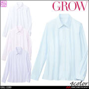 オフィス 事務服 制服 受付 SERVO サーヴォ GROW (グロウ) 長袖ブラウス  GBLL-2209 ストライプ柄