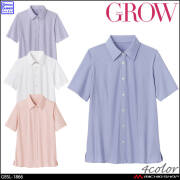 オフィス 事務服 制服 受付 SERVO サーヴォ GROW (グロウ) 半袖ブラウス  GBSL-1866 ストライプ