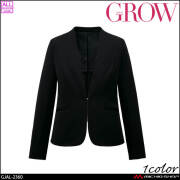 オフィス 事務服 制服 受付 SERVO サーヴォ GROW (グロウ) ノーカラージャケット GJAL-2360 プルミエ・ニット