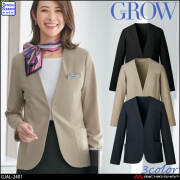 オフィス 事務服 制服 受付 SERVO サーヴォ GROW (グロウ)  春夏 ジャケット GJAL-2401 リサイクル・ニット 