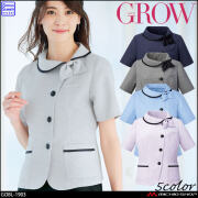 オフィス 事務服 制服 受付 SERVO サーヴォ GROW (グロウ)  春夏 オーバーブラウス GOBL-1903 ミニスターチェック