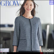 オフィス 事務服 制服 受付 SERVO サーヴォ GROW (グロウ)  春夏 オーバーブラウス GOBL-2405  エアリーツイード 