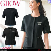 オフィス 事務服 制服 受付 SERVO サーヴォ GROW (グロウ) 半袖 オーバーブラウス  GOBL-2506  リサイクル・ニット リュクス