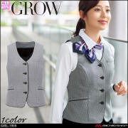 オフィス 事務服 制服 SERVO サーヴォ GROW (グロウ)  ベスト GVEL-1959 ピケニット モノクローム・チドリ