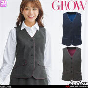 オフィス 事務服 制服 受付 SERVO サーヴォ GROW (グロウ) ベスト GVEL-2058 カラー・ウィンドーペン