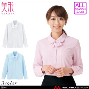 事務服 制服 セレクトステージ(神馬本店) 長袖ブラウス[タイ付] E2101