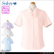 [TioTio素材]事務服 制服 SELERY セロリー 半袖ブラウス リボン付 S-36692-98