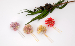 水引アクセサリー 水引かんざし「小花」 金沢の水引｜自遊花人じゆうかじん