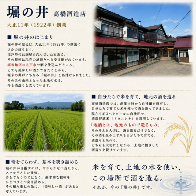 堀の井　高橋酒造店　日本酒　地酒