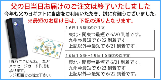 2019年父の日ギフト包装・発送について