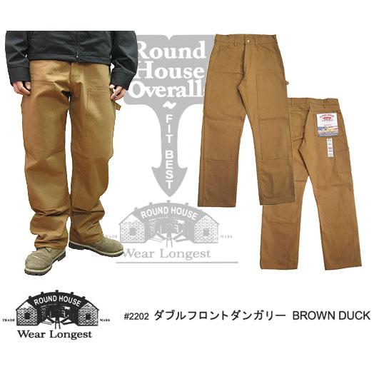 ROUND HOUSE ラウンドハウス ダブルフロントダンガリー ブラウンダック 