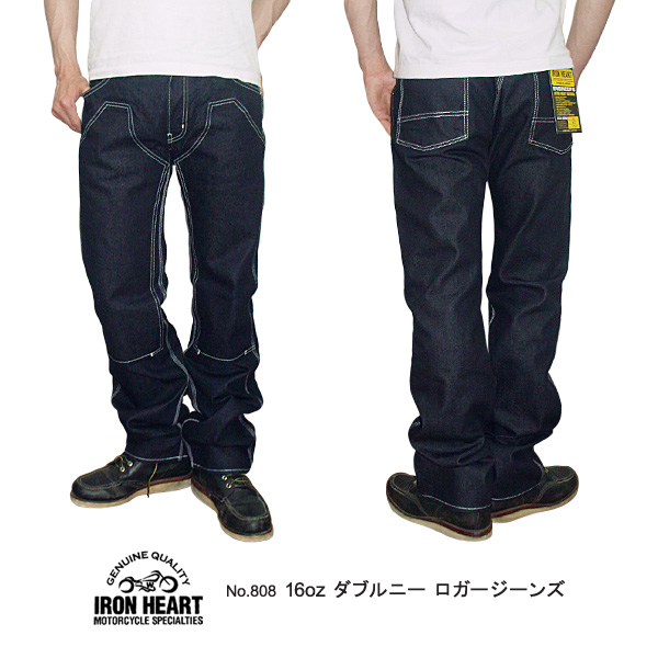 IRON HEART アイアンハート 16oz レギュラーデニム ダブルニーロガー 
