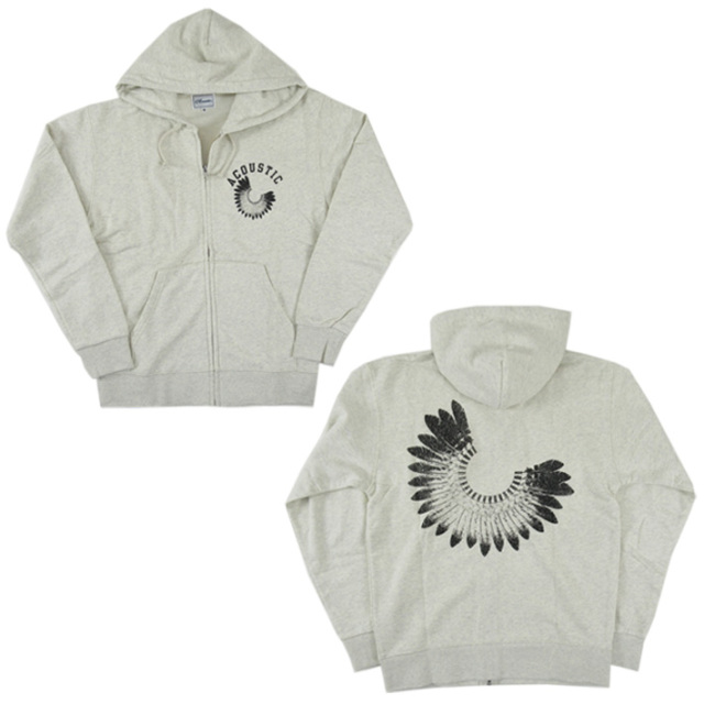 Acoustic アコースティック フルジップ スウェットパーカー FEATHER