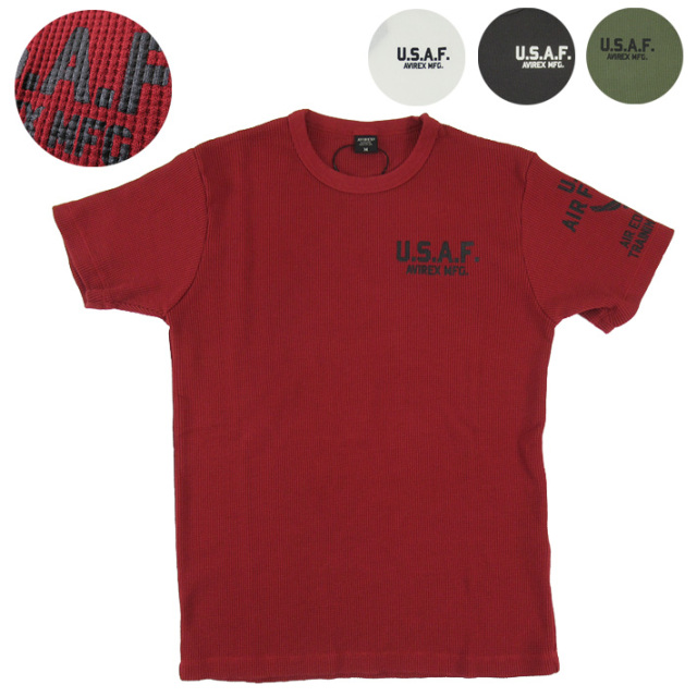 AVIREX アビレックス 半袖ワッフルTシャツ S/S U.S.A.F. MINI