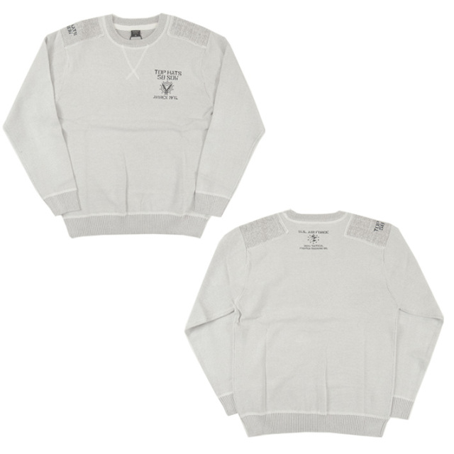 AVIREX アビレックス 長袖ニットシャツ L/S STENCIL CREW NECK KNIT