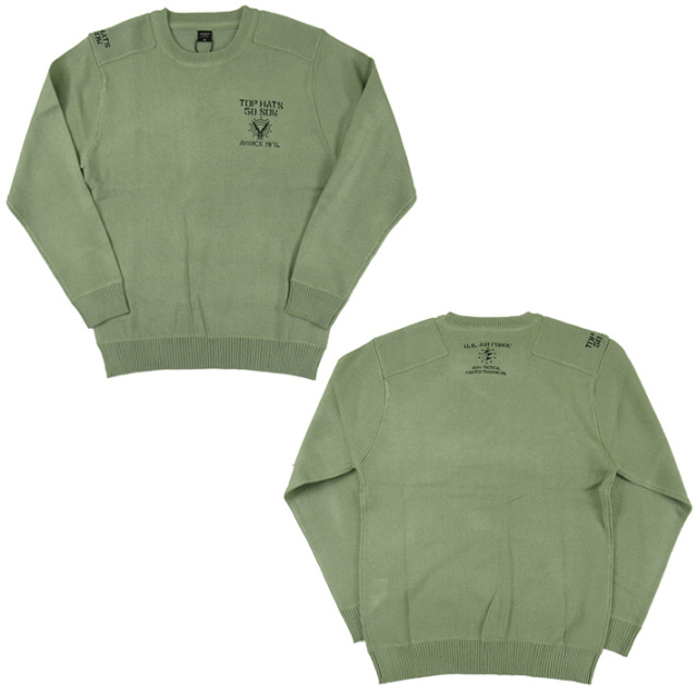 AVIREX アビレックス 長袖ニットシャツ L/S STENCIL CREW NECK KNIT