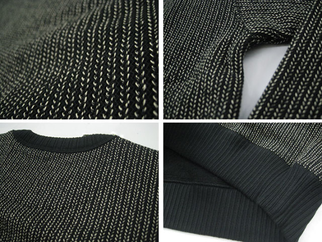 BARNS バーンズ ゴマ塩ニット ビーチクロス クルーネックシャツ BEACH