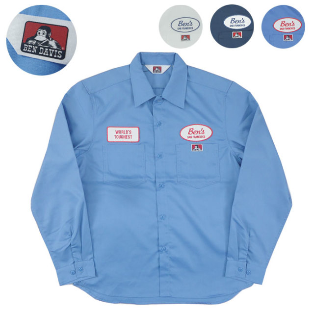 Ben Davis ベンデイビス ワッペン ワークシャツ 長袖シャツpatched Work Shirt G Joe Ben Davis ベンデイビス ワッペン ワークシャツ 長袖シャツpatched Work Shirt G Joe