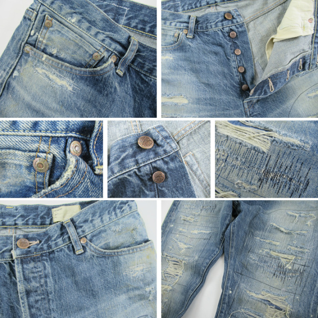 ビッグジョン ウォッシュラボ カスタムリメイク W34/セルビッジ 日本製 Big John WH LABO Buckaroo Relax Fit Custom Remake (ビッグ