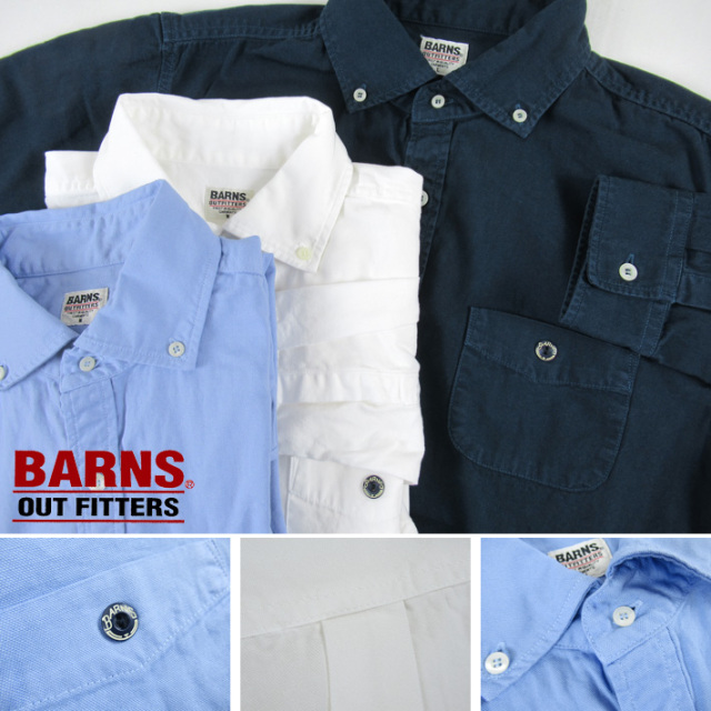 BARNS バーンズ 長袖 オックスフォードボタンダウンシャツ BR-4965N -JOE-