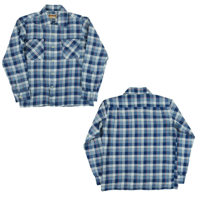 comoli 16aw オープンカラーフランネルシャツ CAMCO カムコ ボックス型 オープンカラーシャツ 【フランネルシャツ
