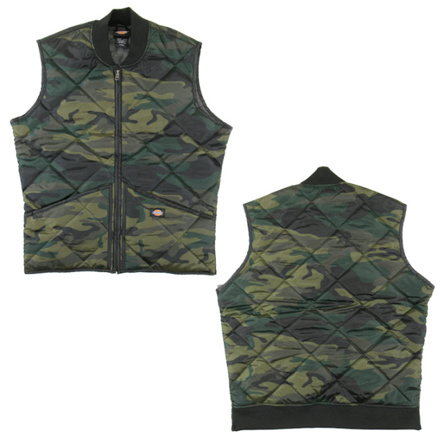 Dickies ディッキーズ キルティングベスト Camo Diamond Quilted Vest TE241 JOE