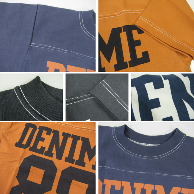 ウエアハウス　ドゥニーム265 フットボールTシャツ　ネイビー　サイズS DENIME / Lot 265 フットボールT - WAREHOUSE＆CO.