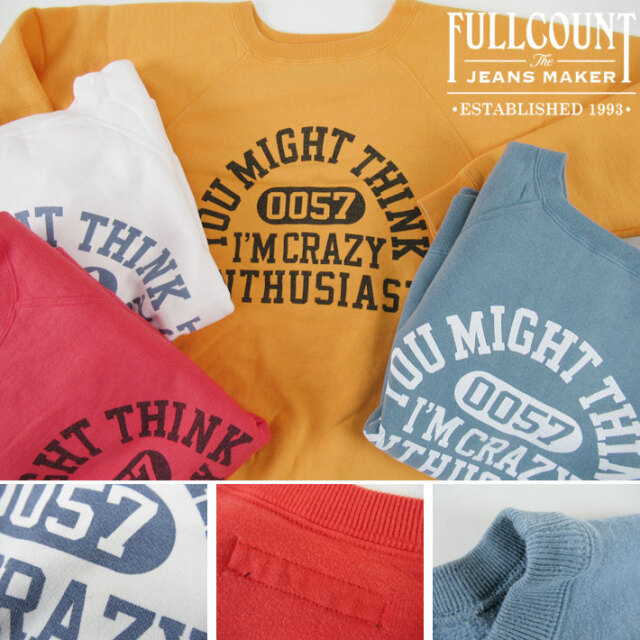 FULLCOUNT フルカウント ラグランスリーブスウェット Raglan