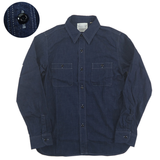 フルカウント 2101革パッチ 36 3rdデニムジャケット ジンバブエコットン FULLCOUNT フルカウント デニムワークシャツ DENIM WORK SHIRTS