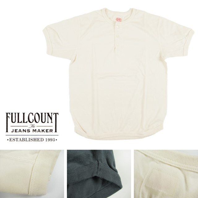 FULLCOUNT フルカウント ヘンリーネック フラットシーム Tシャツ FLAT