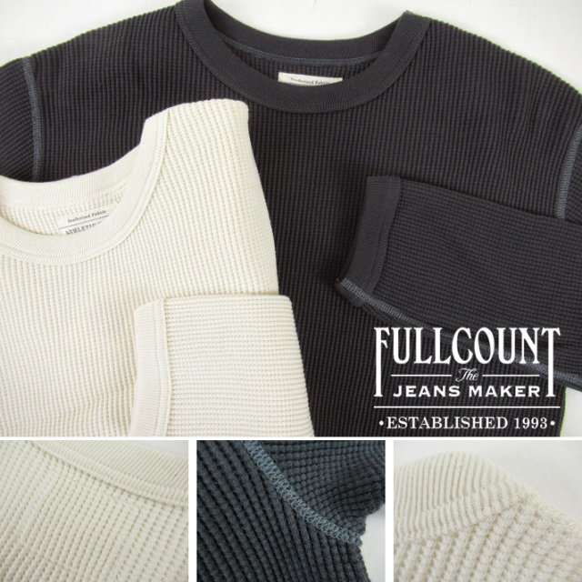フルカウント長袖ワッフルTシャツ42 グレー