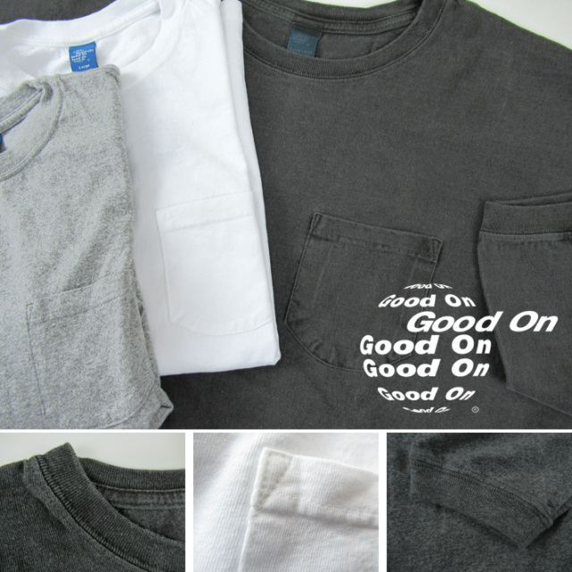 Good On グッドオン ロングスリーブ ポケットTシャツ ピグメントダイ GOLT-1306P 【長袖Tシャツ】 【メール便可】 -JOE-