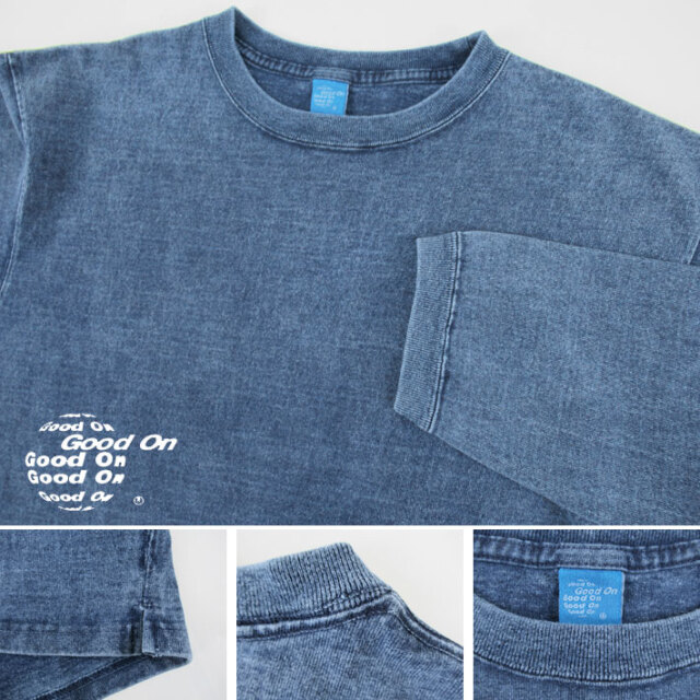 Good On グッドオン INDIGO SHAVE HEAVY JERSEY ロングスリーブクルー