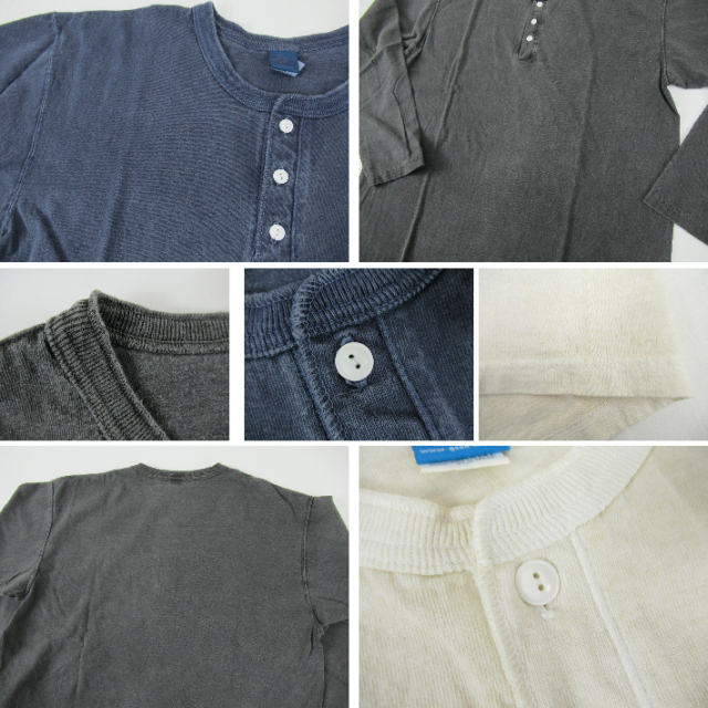 グッドオン デニム ヘンリーネック ヘンリー BEAMS ベルバシーン Good On グッドオン ヘンリーネック 長袖Tシャツ ピグメントダイ
