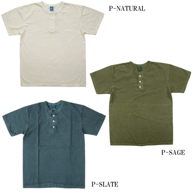 Good On グッドオン ヘンリーネック 半袖Tシャツ ピグメントダイ