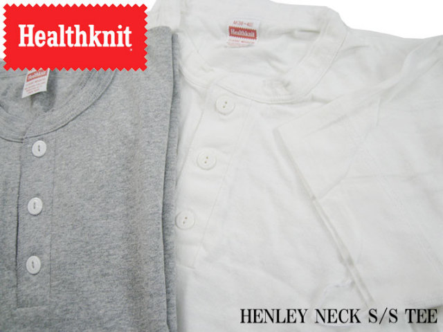 ヘルスニット　ヘンリーネックTシャツ