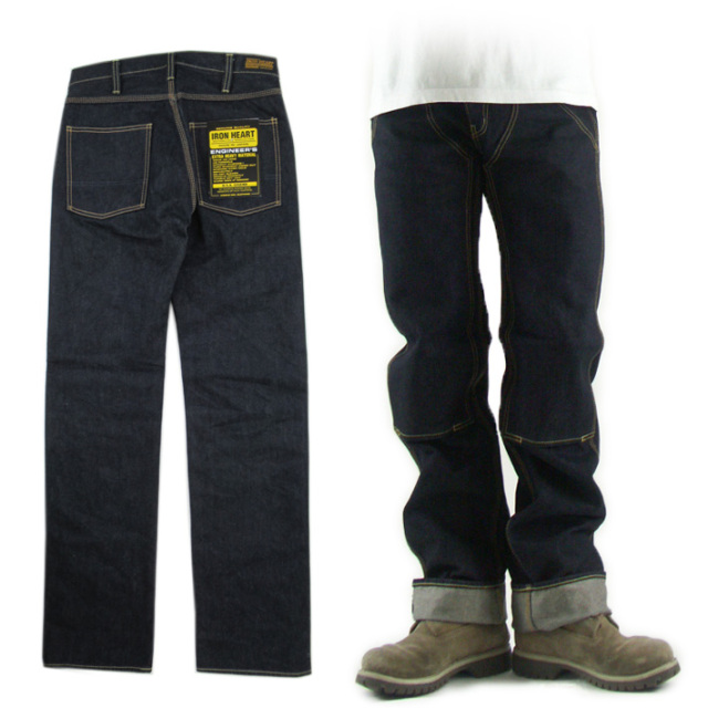 IRON HEART 14oz ダブルニーロガージーンズ 828 -JOE-