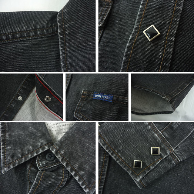 IRON HEART アイアンハート　ボーリングシャツ　IHSH-199 IHSH-362-BLK - 16oz Non-Selvedge Denim CPO Shirt