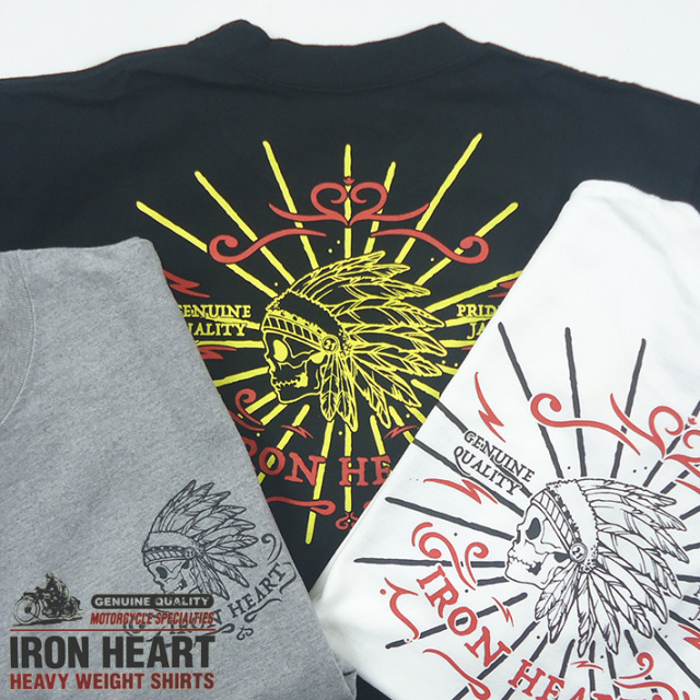 IRON HEART 日本製 21 バックプリント Tシャツ L アイアンハート IRON HEART アイアンハート バックプリント Tシャツ ブラック