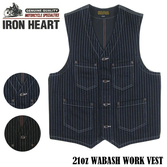 IRON HEART アイアンハート 21oz ウォバッシュ ワークベスト WABASH 