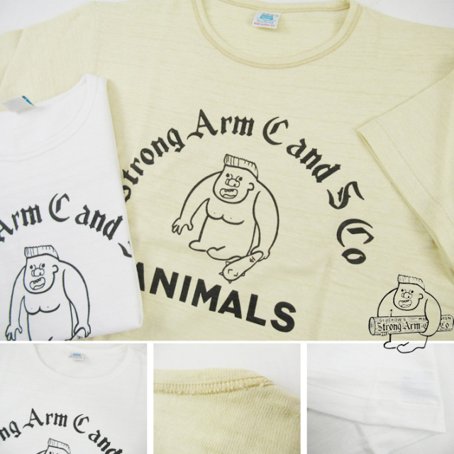 John Gluckow ジョングラッコー 半袖Tシャツ ANIMALS TEE JG-CS05