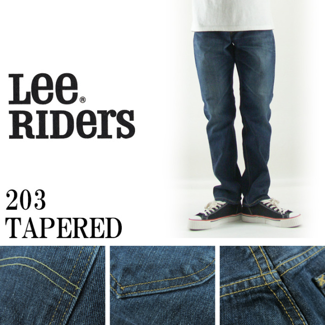 Lee AMERICAN RIDERS 203 TAPERED テーパード ジーンズ 濃色ブルー