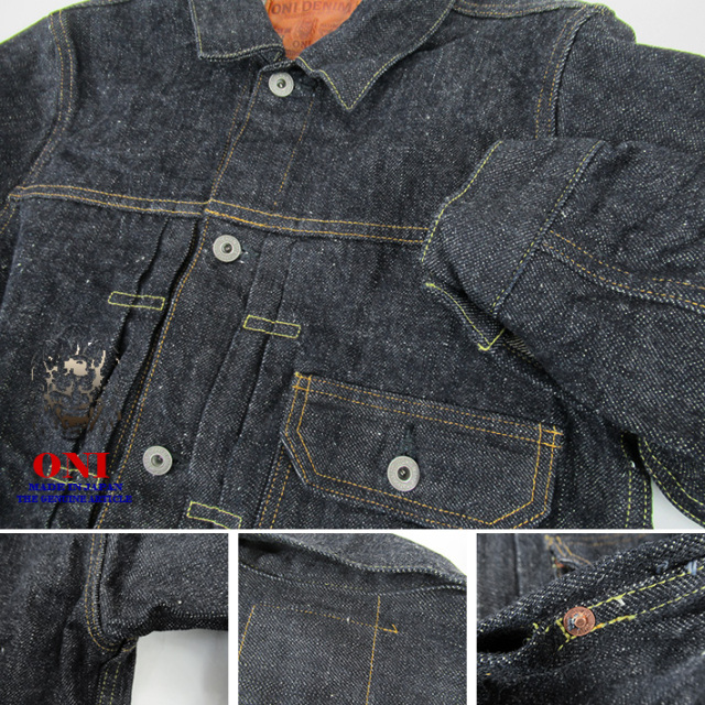ONI DENIM デニムジャケット サイズ38 鬼デニム 鬼デニム 17oz 鬼絣 デニムジャケット ONI Denim スラブデニム